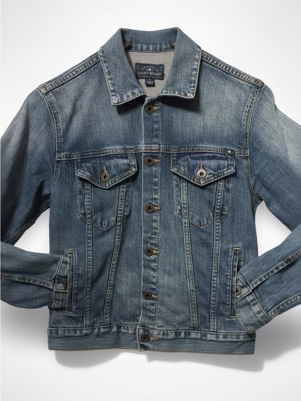Lucky Brand Women’s Classic Denim Trucker Jacket Size Small Medium Wash